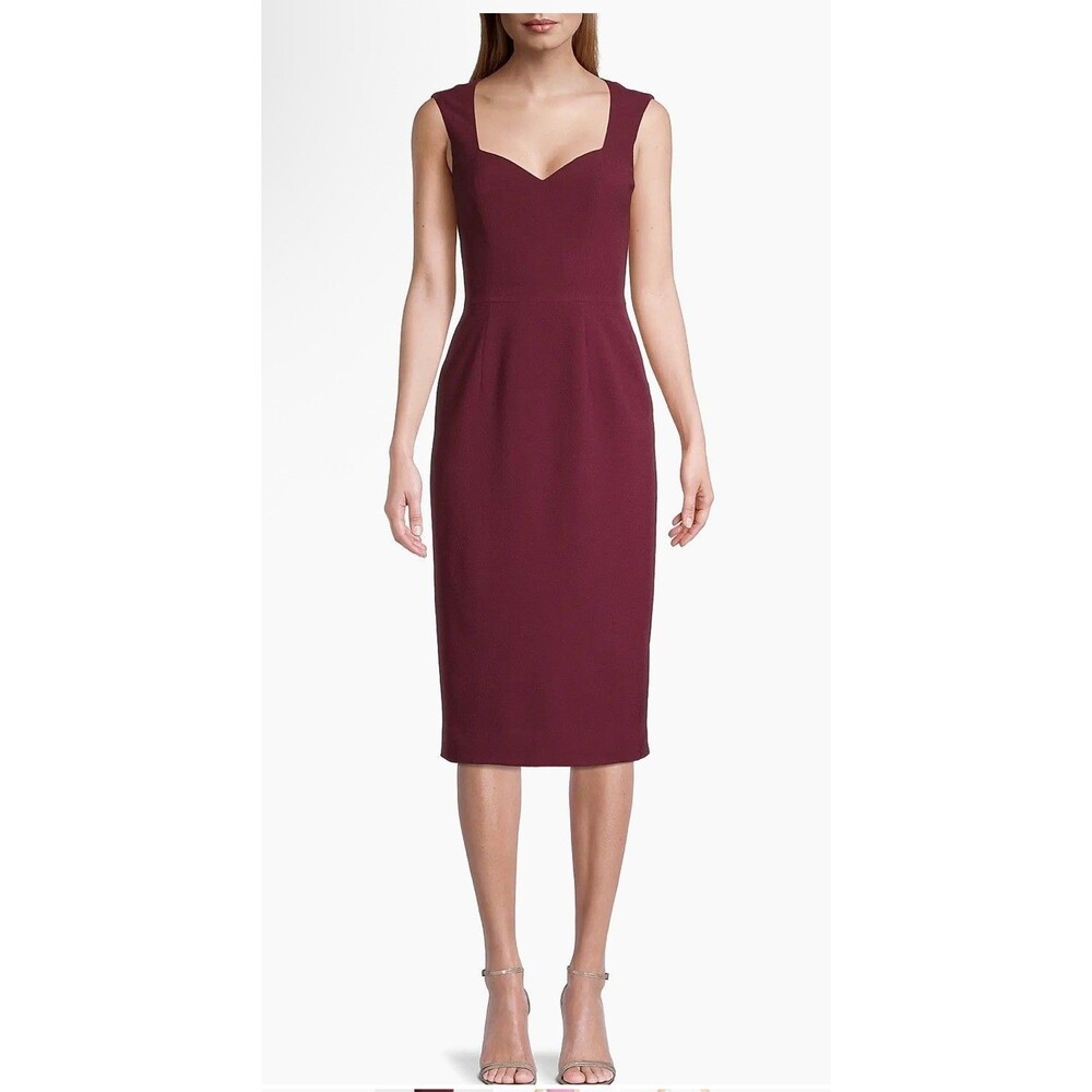 Dress The Population Sleeveless Elle Sheath Dress Dark Magenta NWOT Sz XXS $198 - Picture 11 of 15